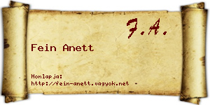 Fein Anett névjegykártya